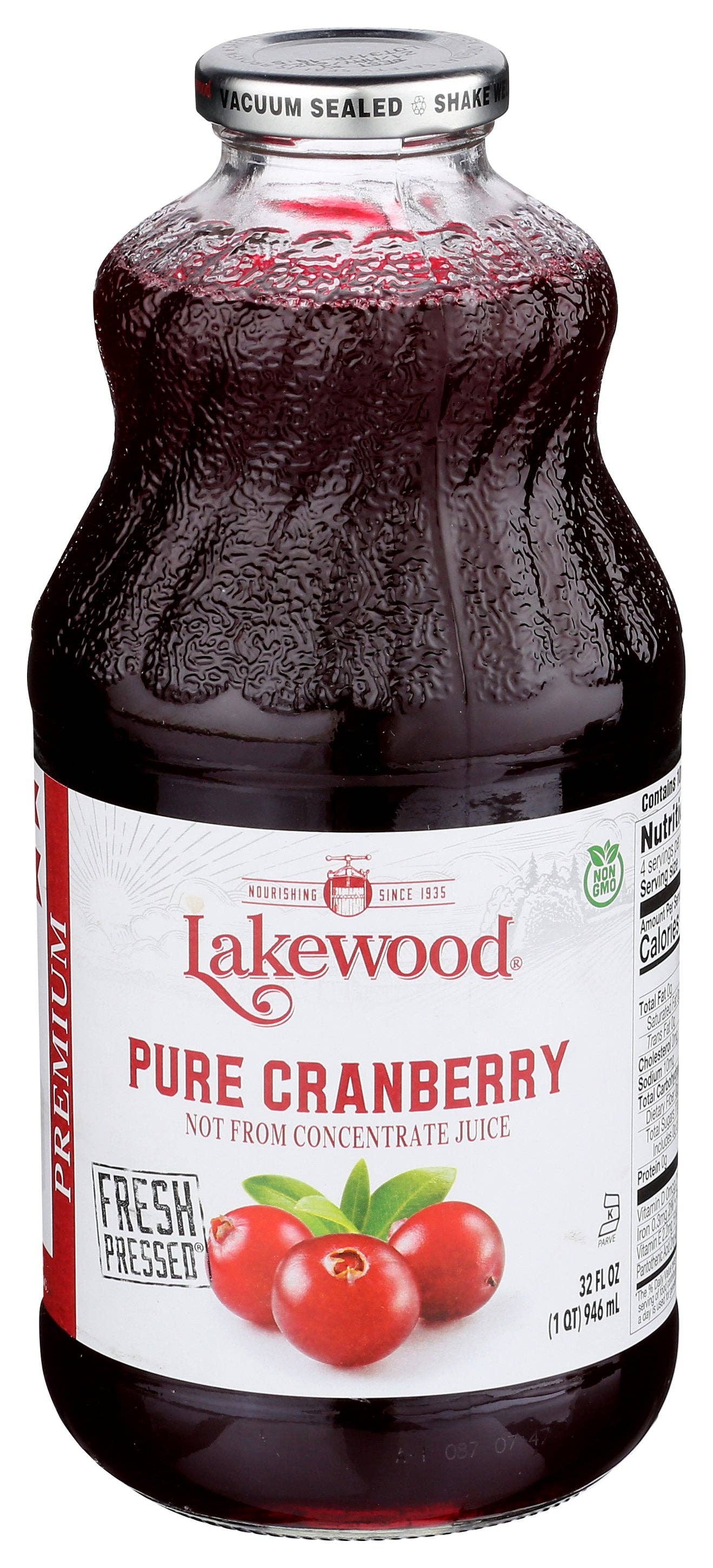 Everyday Supply Co - Wholesale Fruit Juice - LAKEWOOD JUICE CRANBERRY PURE - Case of 6
