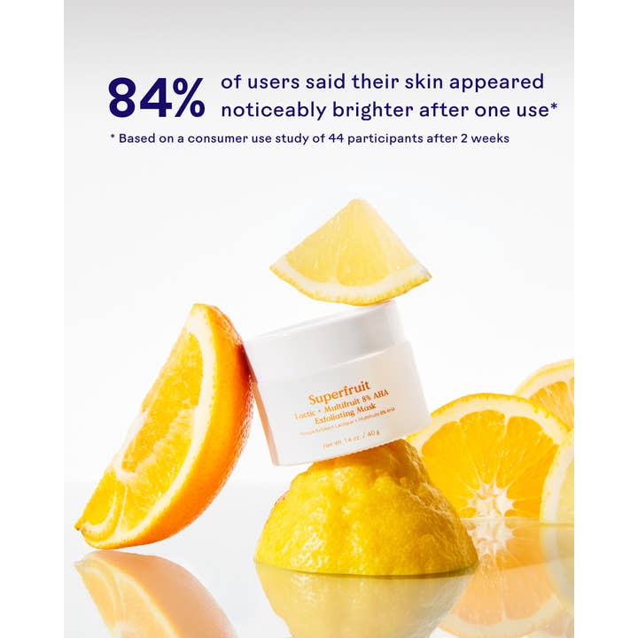Three Ships - Wholesale Skincare Face Mask - Superfruit Lactic + Multifruit 8% AHA Exfoliating Mask