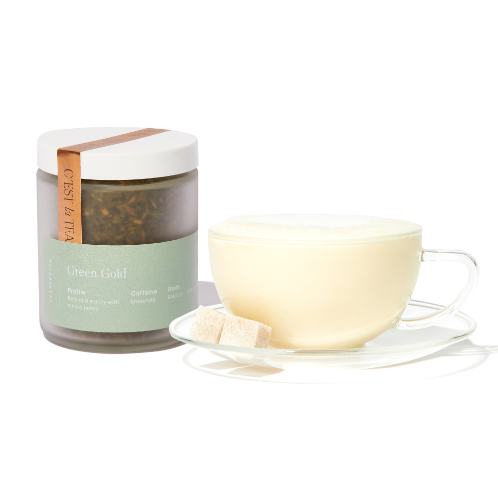 TEASPRESSA | LUXE Mixer Cube - Vente Thé en vrac - OR VERT | Pot à thé1