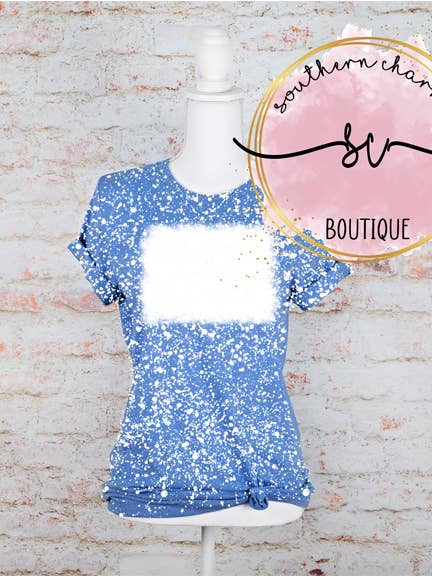 Heather Columbia Blå Blank Blekt Tees för wholesale av Southern Charm Boutique