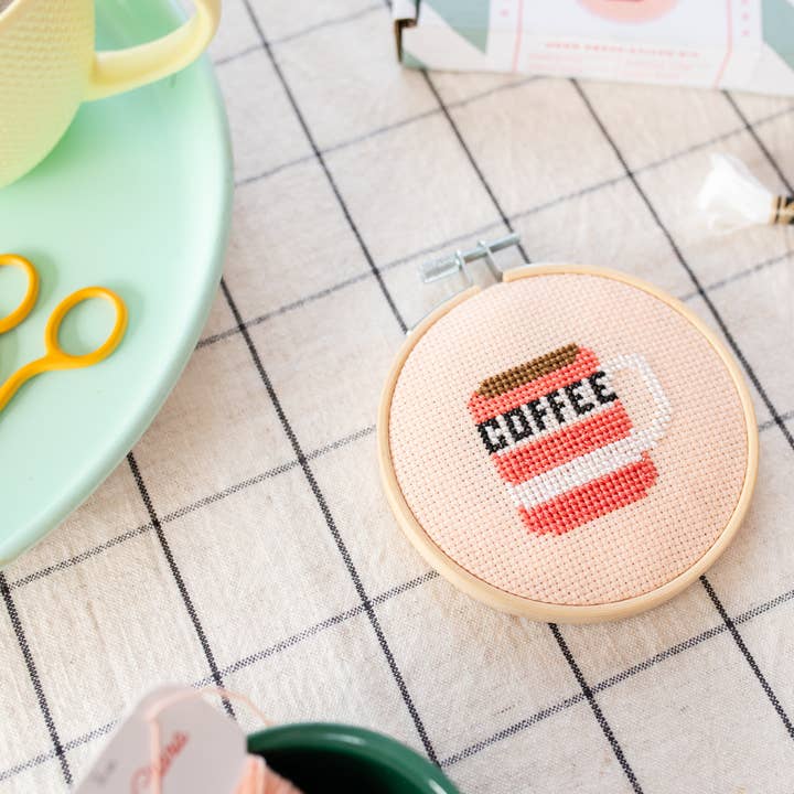 Cotton Clara Craft Kits & Supplies - Wholesale DIY craft kit - Coffee Cup Cross Stitch Kit7