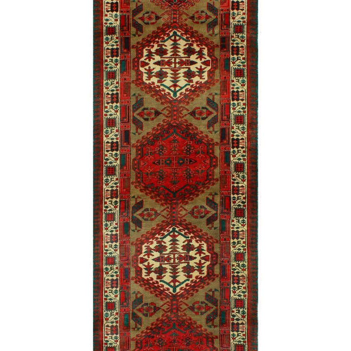 Noori Rug - Wholesale Area Rug - Fine VTG Basil Brown/Ivory Runner, 3'3" x 11'0"