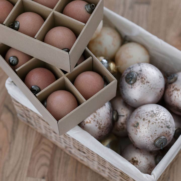 CG Hunter - Wholesale Ornament Set - 3" Flocked Vintage Rose Glass Ornament3