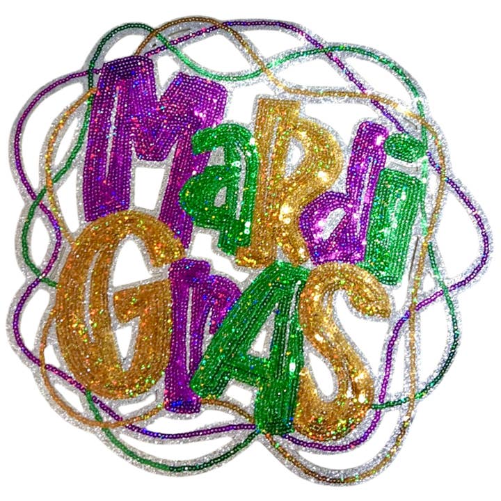 Mardi Gras Patch, 11", Mardi Gras Beads Patch, Sequin Mardi Gras Patch, Sequin Patch, Carnival Patch, Glitter Patch, Iron on Patch, DIY, Mardi Gras Attire, Sequin Patch and other Purchase Wholesale beads for mardi gras. Free Returns & Net 60 Terms on Faire trending on Faire.