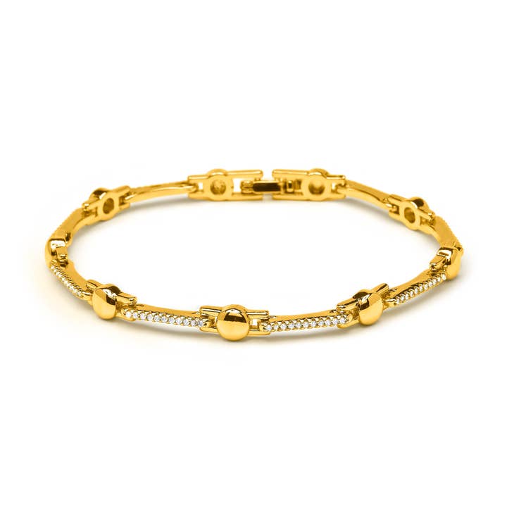 Pulsera Luxenter de circonita brillante acabado en oro amarillo de 18k - Rarix para venta al por mayor de Luxenter