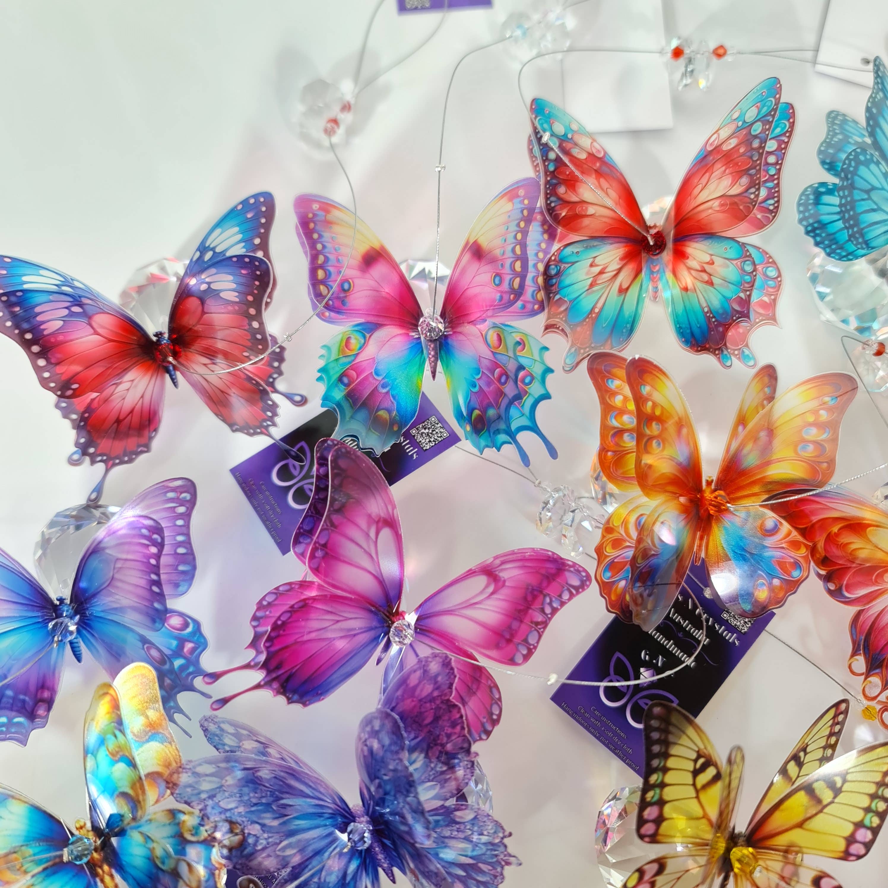 Gifts N Crystals - Wholesale Suncatcher - Butterfly Suncatchers mixed pack of 5- small size16