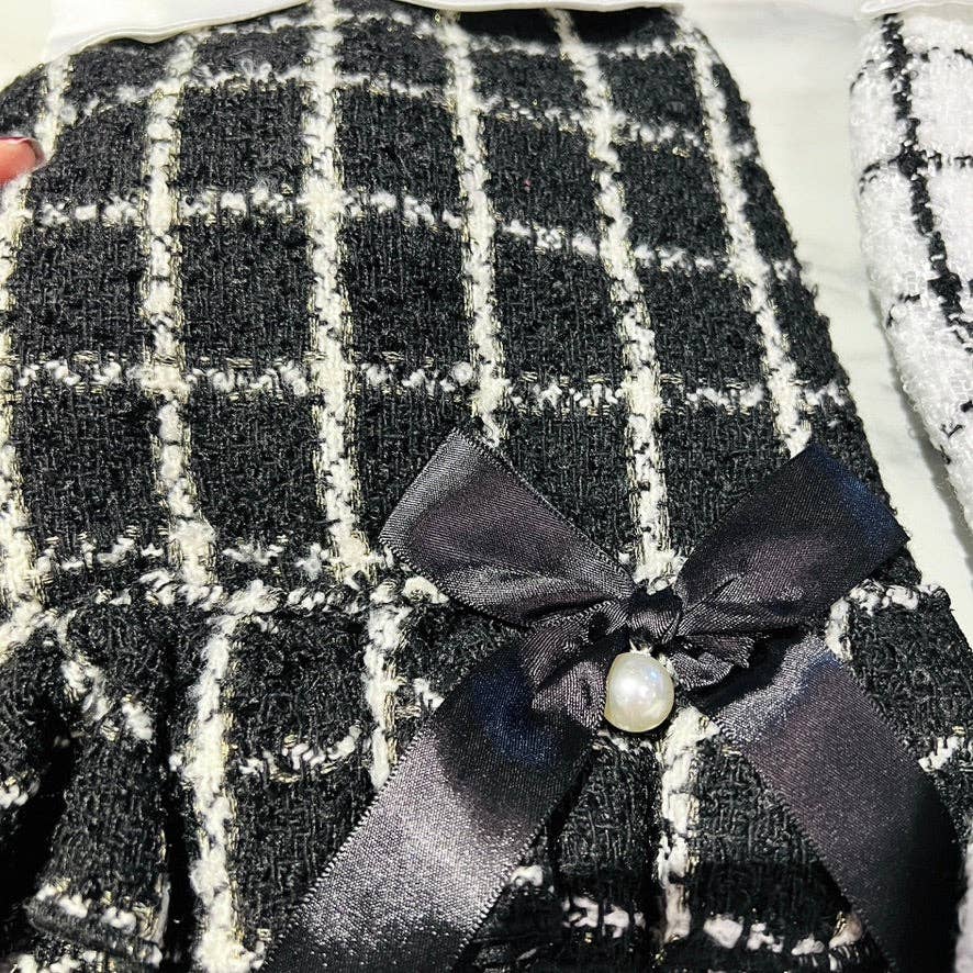 Channyfinds - Wholesale Pet Dress - Dog - Classic | Tweed Style Monochrome Pet Dress13