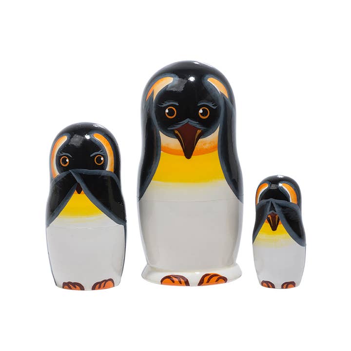 No Evil Penguins - Muñeca de anidación (3pc./4") para venta al por mayor de Golden Cockerel