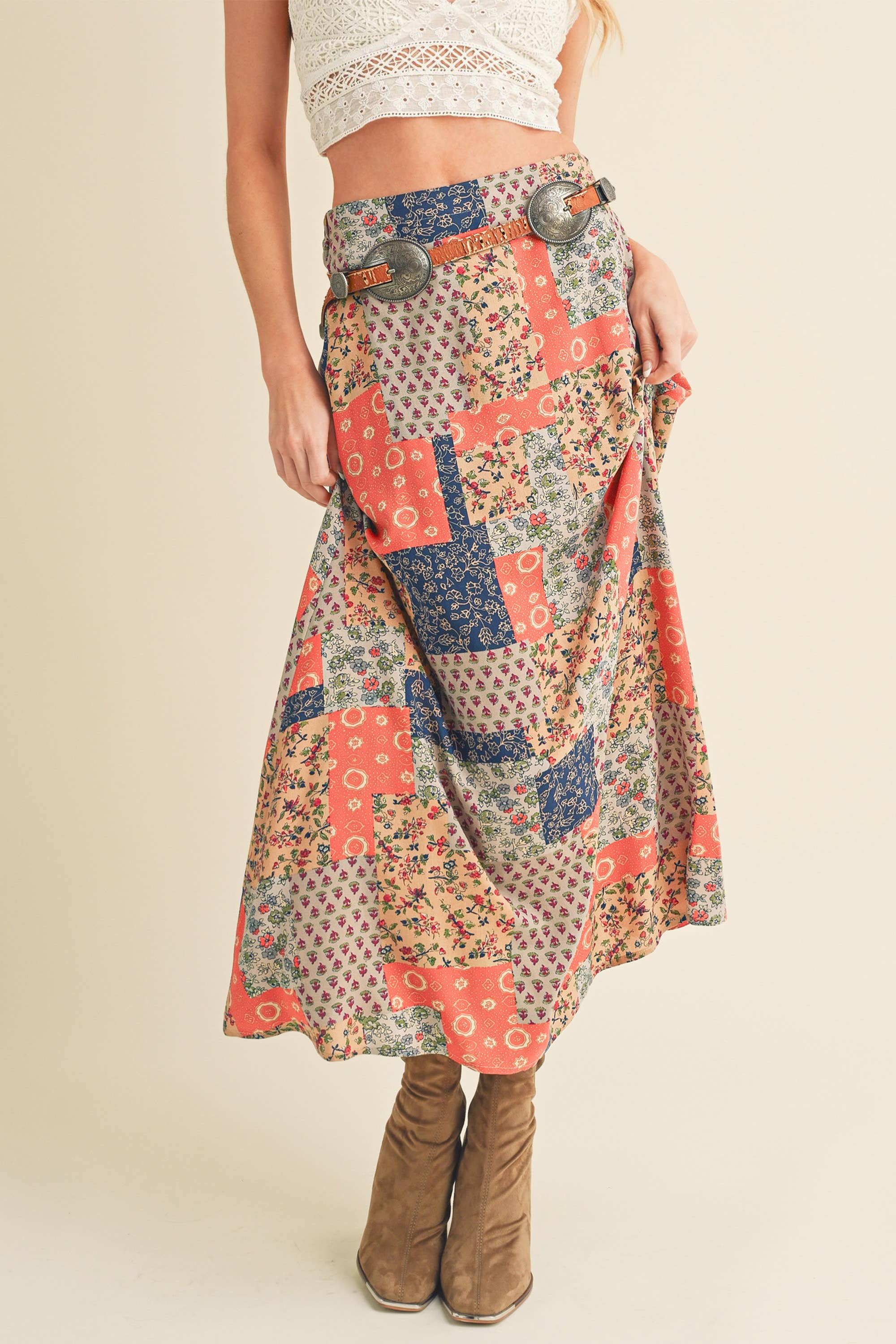 AEMI + CO - Wholesale Skirt - Women's - 773DN Bradyn Print Skirt 624