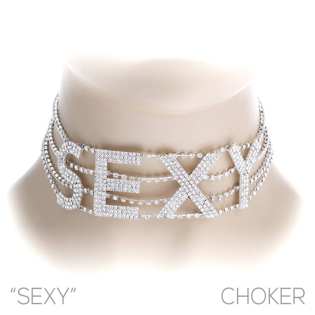 Western Fashion – wholesale Choker/collar – 16948 - Rhinestone Sexy Statement Choker, 11.5x5"1