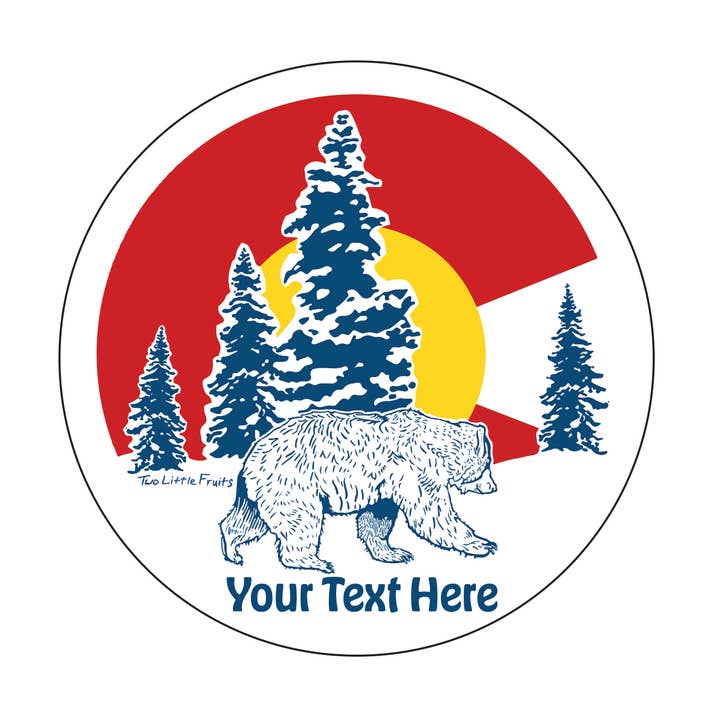 Pegatinas Personalizadas Oso de Colorado – Añade Tu Ciudad/Texto para venta al por mayor de Two Little Fruits