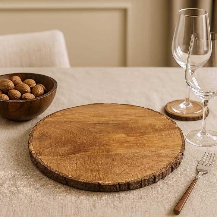 Fennco Styles - Wholesale Charger plate - Bark Edge Wood Grain 14" Charger Plate 3