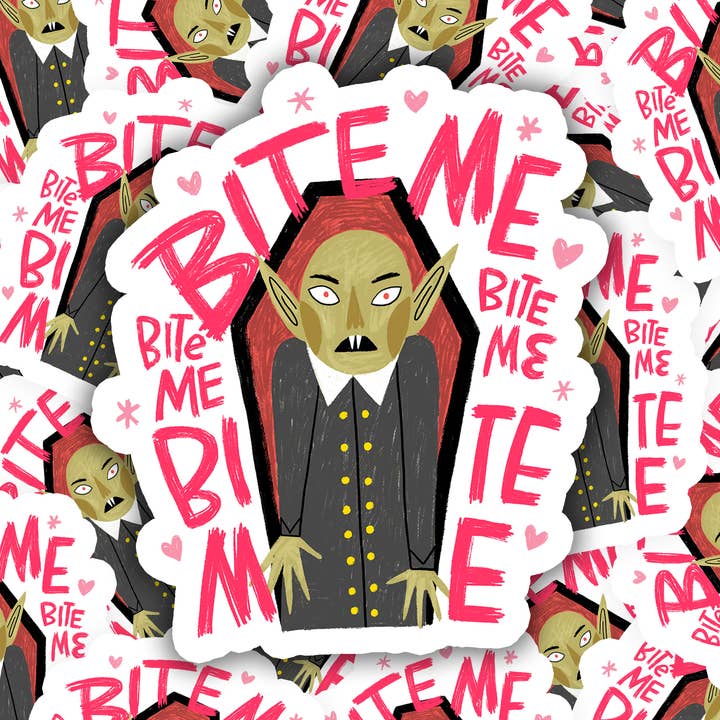 Nosferatu Bite Me Matte Vinyl Sticker for engroshandel hos Wonder & Wild