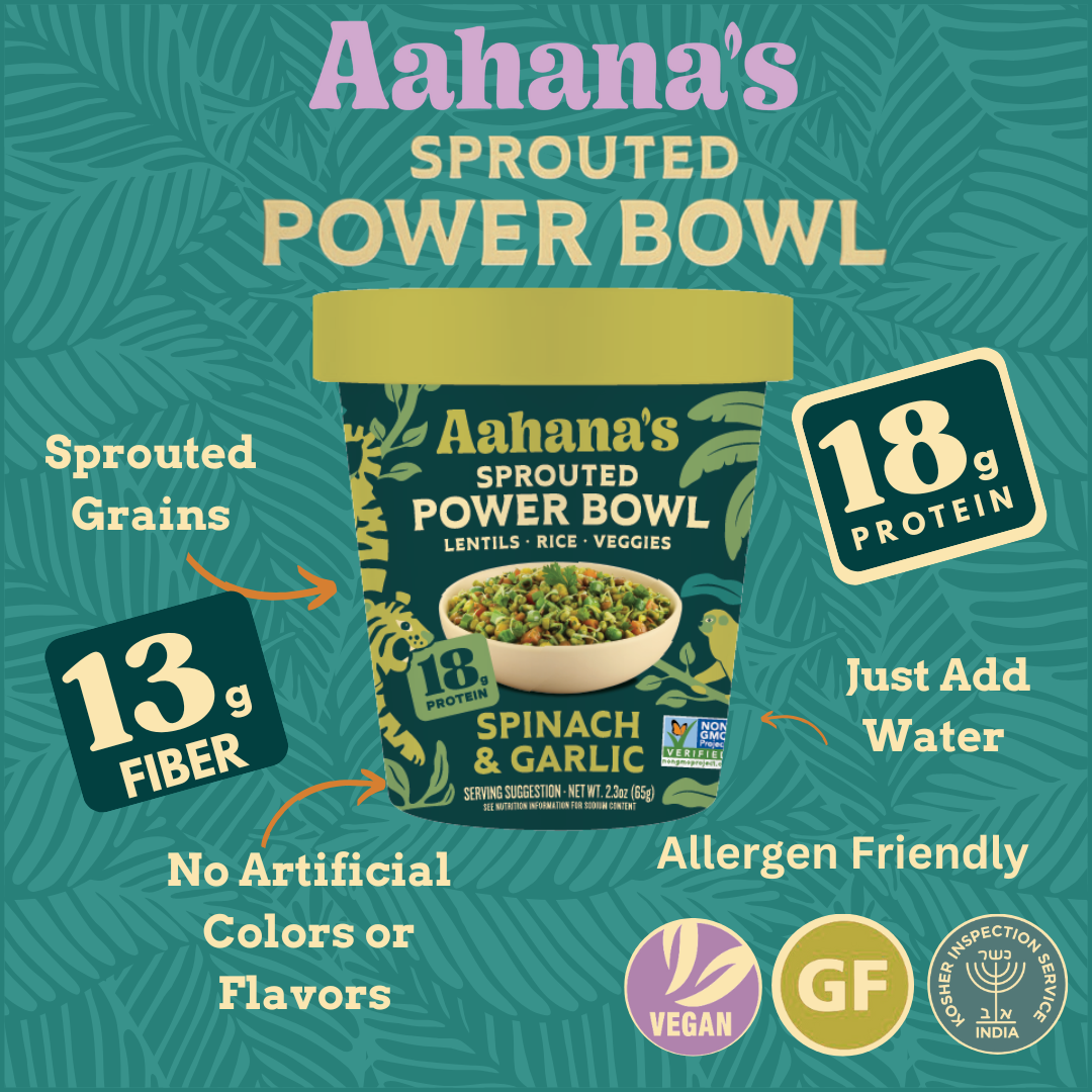 Aahana's Naturals - Wholesale Rice - Spinach & Garlic - Sprouted Power Bowl - Vegan, Gluten-Free1