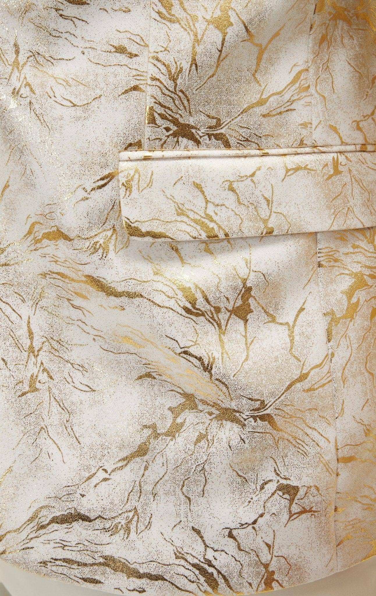 Men's The Wet Look Electric Tuxedo Jacket - White Gold for wholesale on Faire1