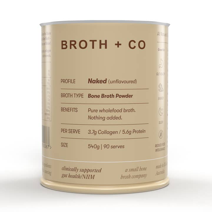 Naked Beef Bone Broth Powder 540g for wholesale by Broth And Co.