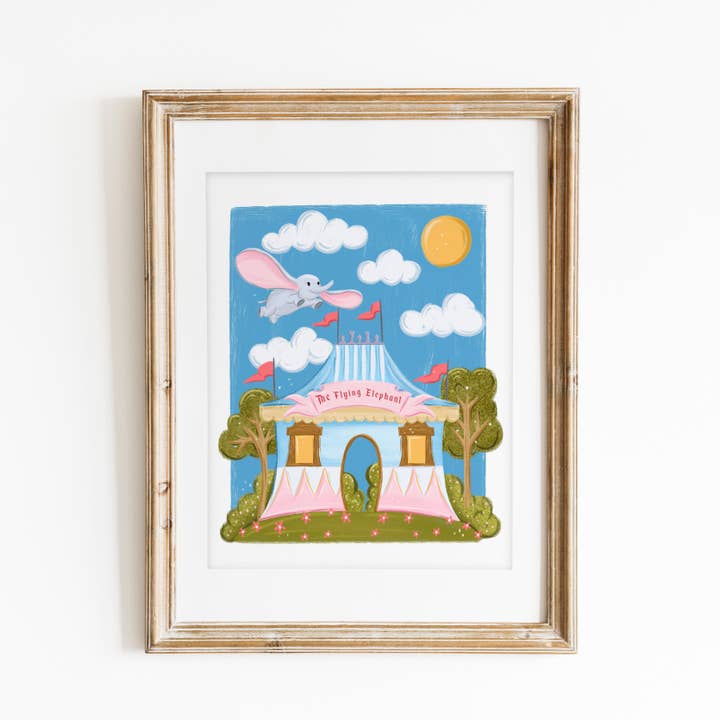 Flying Elephant Print for wholesale by Lux + Trip