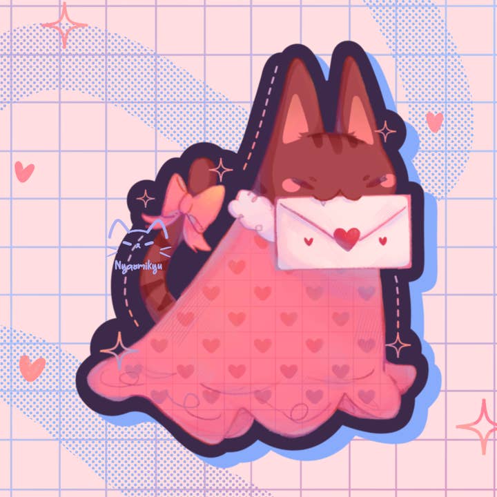 Nyaomikyu - Wholesale Sticker - Love Letter Cat Sticker0