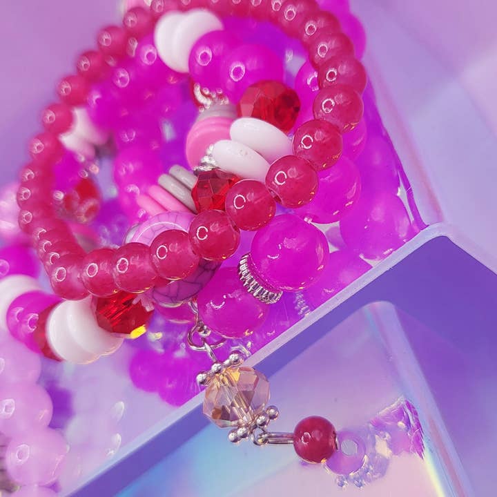 Arya Jewellery Wholesale – wholesale Jewellery set – Crystal Charm Ceramic Beaded Bracelet Set6