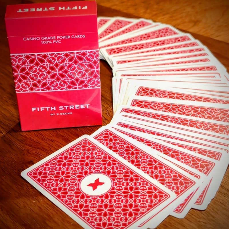 X-Decks - Wholesale Card Game - Fifth Street (Red), PVC Waterproof, Bridge Size, Poker Index Playing Card Deck3