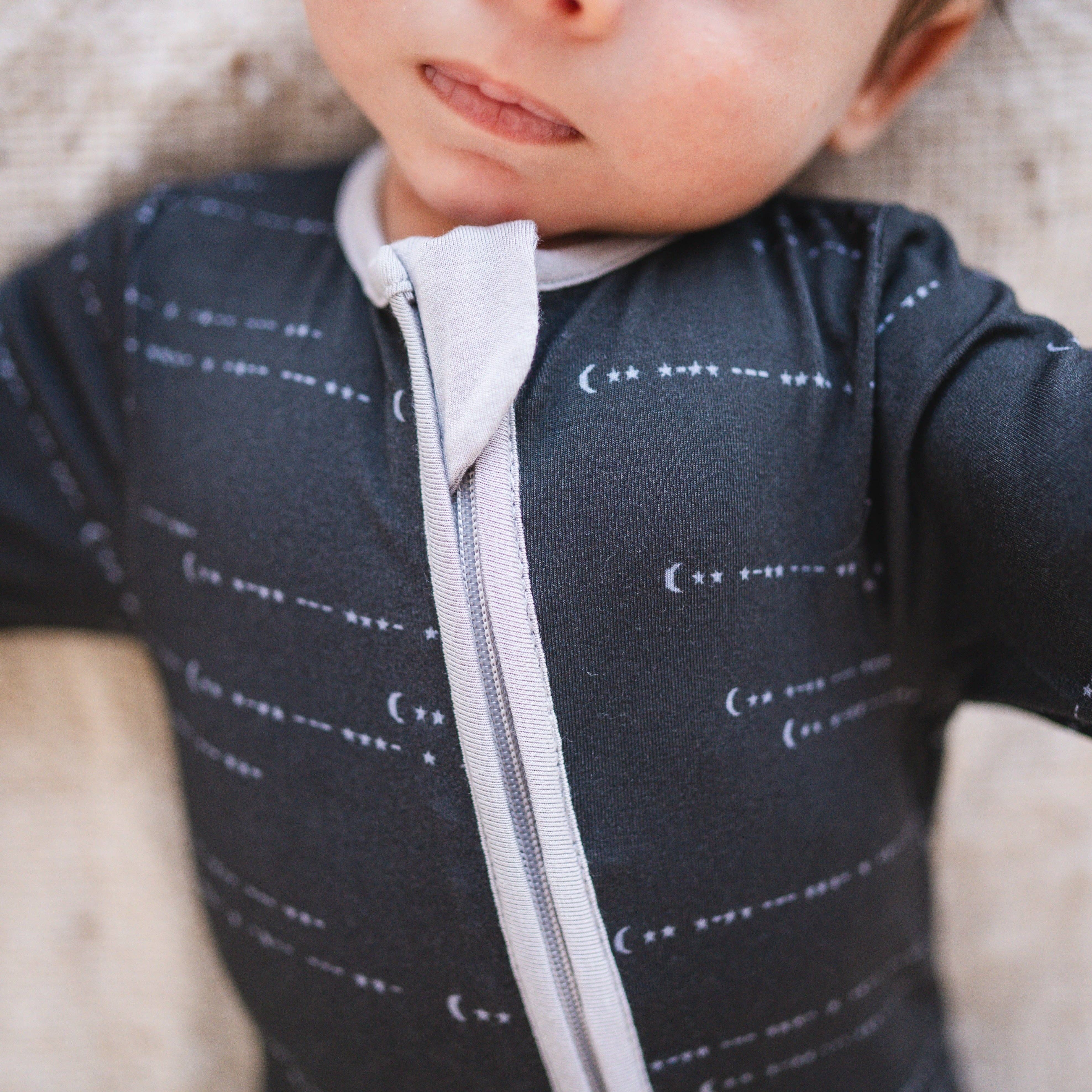 Will & Charlie Shop - Wholesale Sleepsuit - Baby - Love You To The Moon Bamboo Zipper Footie Baby Sleeper5
