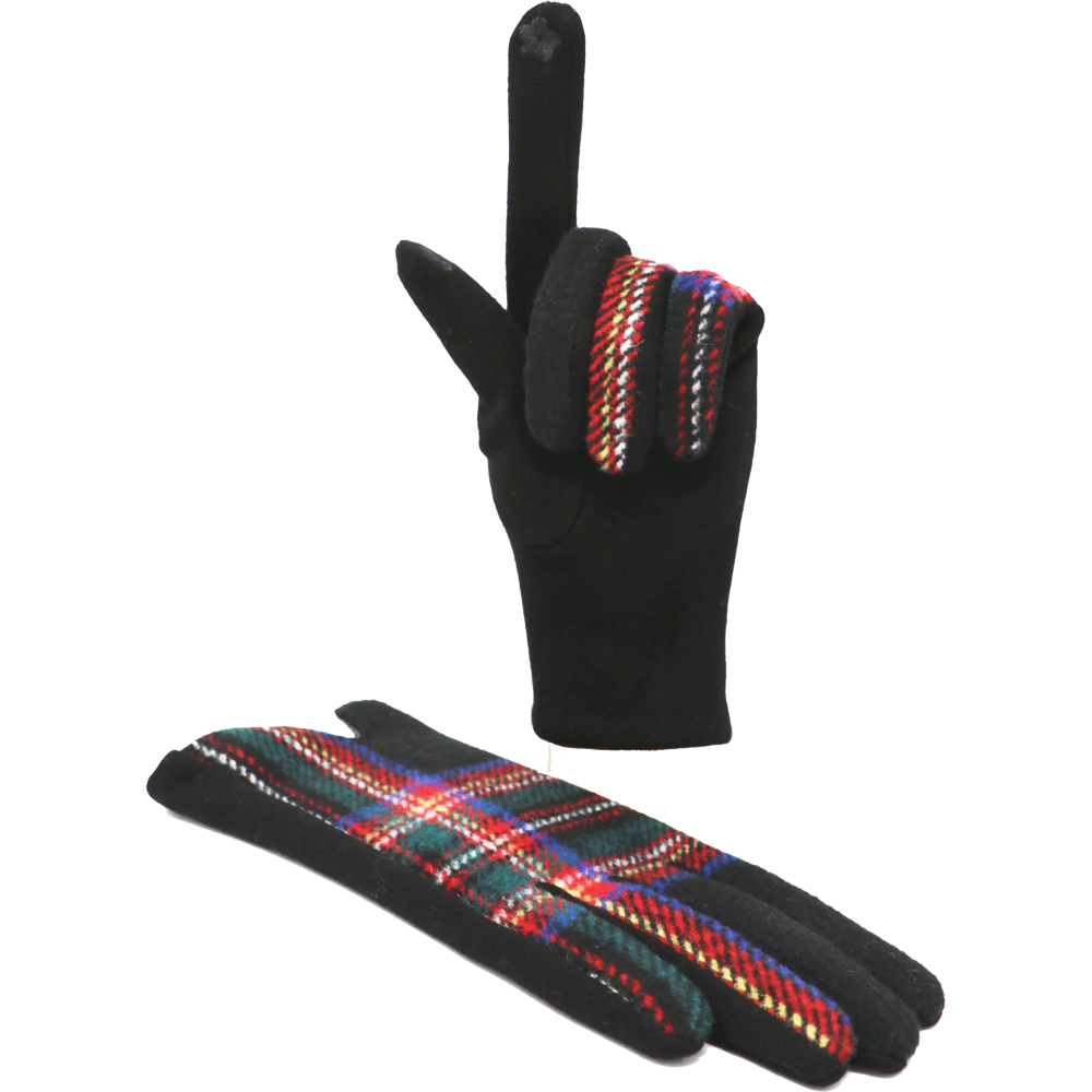 Alba Wholesale - Wholesale Gloves - Women's - Tartan Touchscreen Gloves2