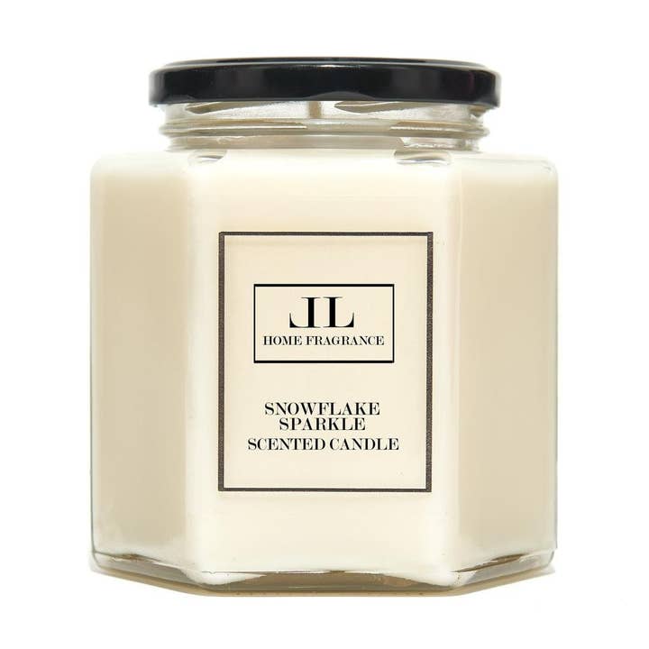 Snowflake Sparkle Scented Candle for wholesale by Lindsay Lucas Candles