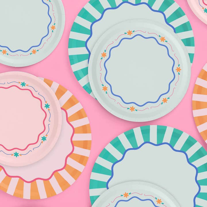 xo, Fetti - Wholesale Dinner Plate - Italian Summer Plates, Bachelorette, Birthday