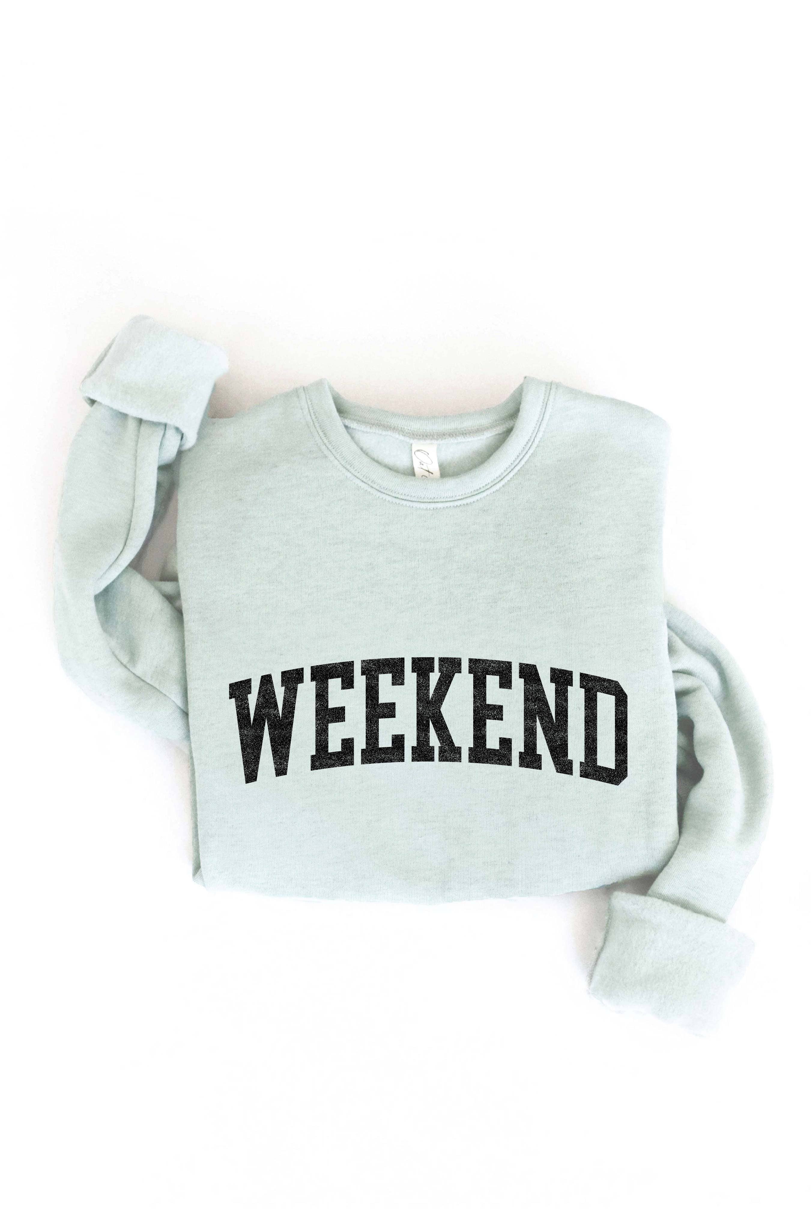 OAT COLLECTIVE – Camisola gráfica - Mulher por atacado – Moletom Unissex WEEKEND de Lã com Estampa - Caimento Relaxado4