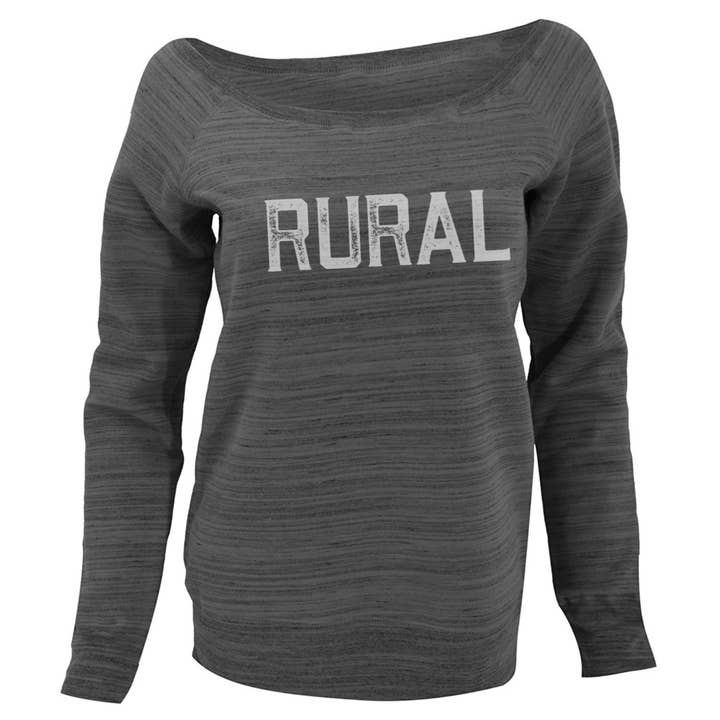 RURAL Wideneck Sweatshirt (Charcoal Gray) for wholesale by Rural Revival