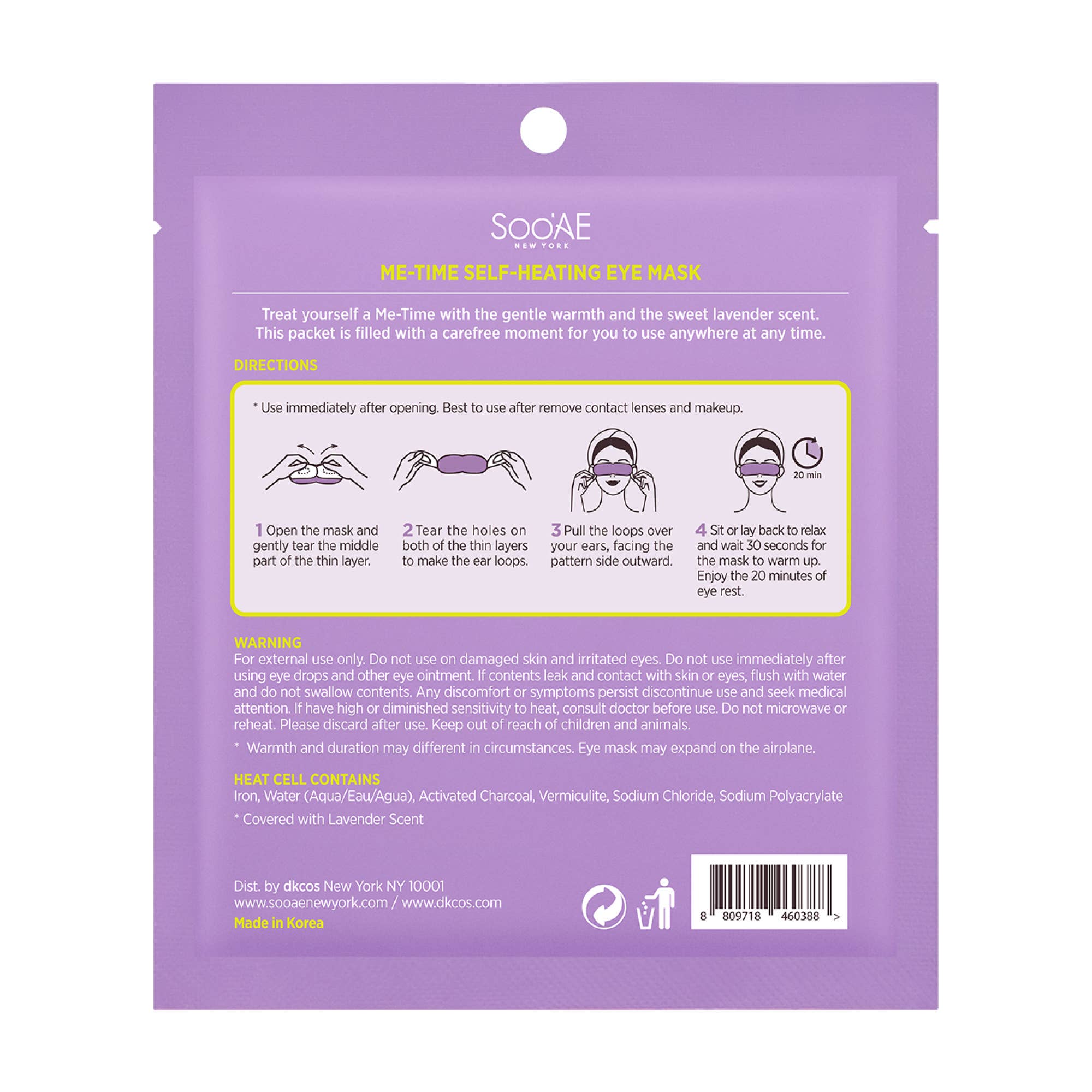 Soo'Ae – Máscara de tratamento ocular por atacado – Máscara para Olhos Autoaquecível Me-Time1