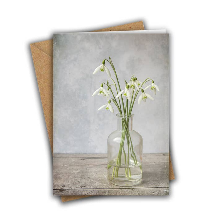 Floral Snowdrops Greeting Card for wholesale by Marina Walker