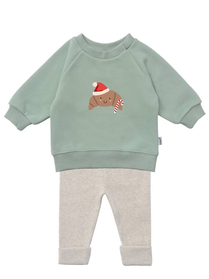 2-delat set med sweatshirt i vass "XMAS Croissant" och leggings för wholesale av Liliput