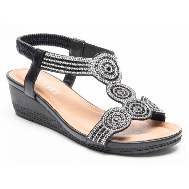 Top Staka - Wholesale Wedges - Women's - A68107 Women Sparkling Wedge Sandals1