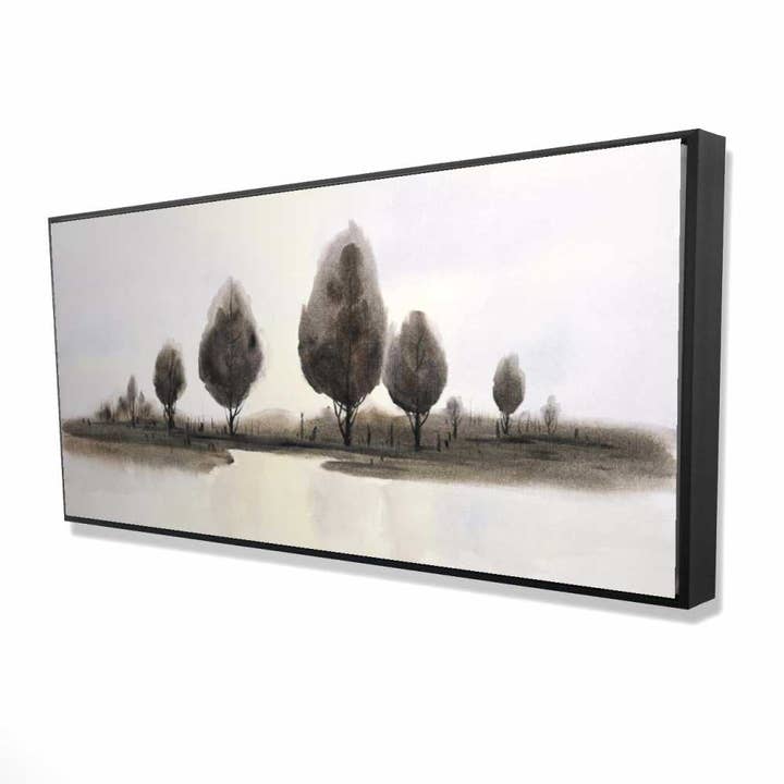 Árvores Abstratas em Tela Paisagem | Decoração de Casa Azul emoldurada por atacado de BEGIN HOME DECOR