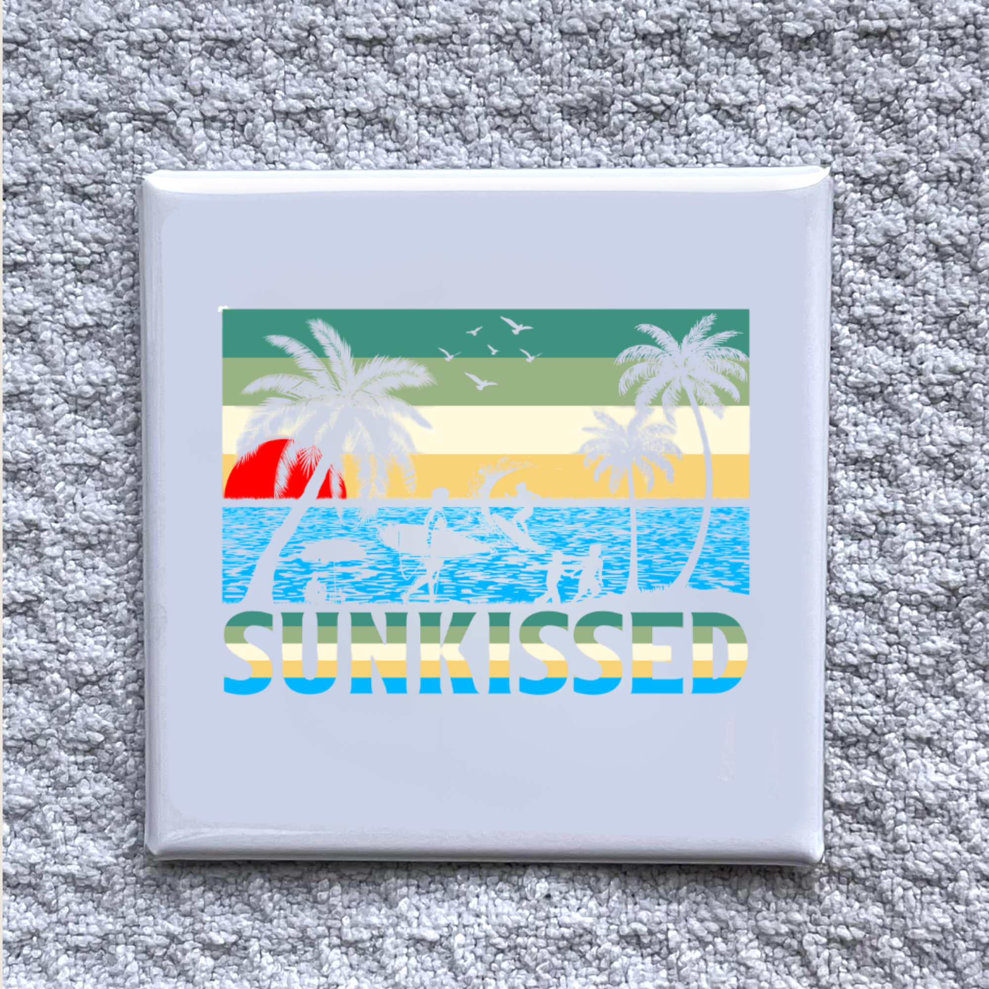 Made With Aloha Magnets,llc - Wholesale Magnet - Sunkissed 2x2" Magnet-Handmade Fridge Décor0