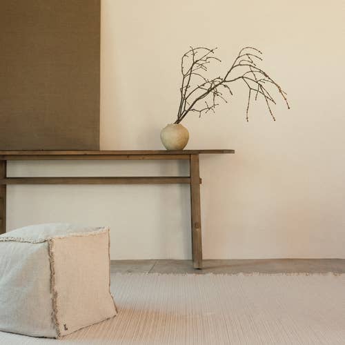 Lorena Canals Home - Wholesale Pouf - Handloom Pouf Beige3