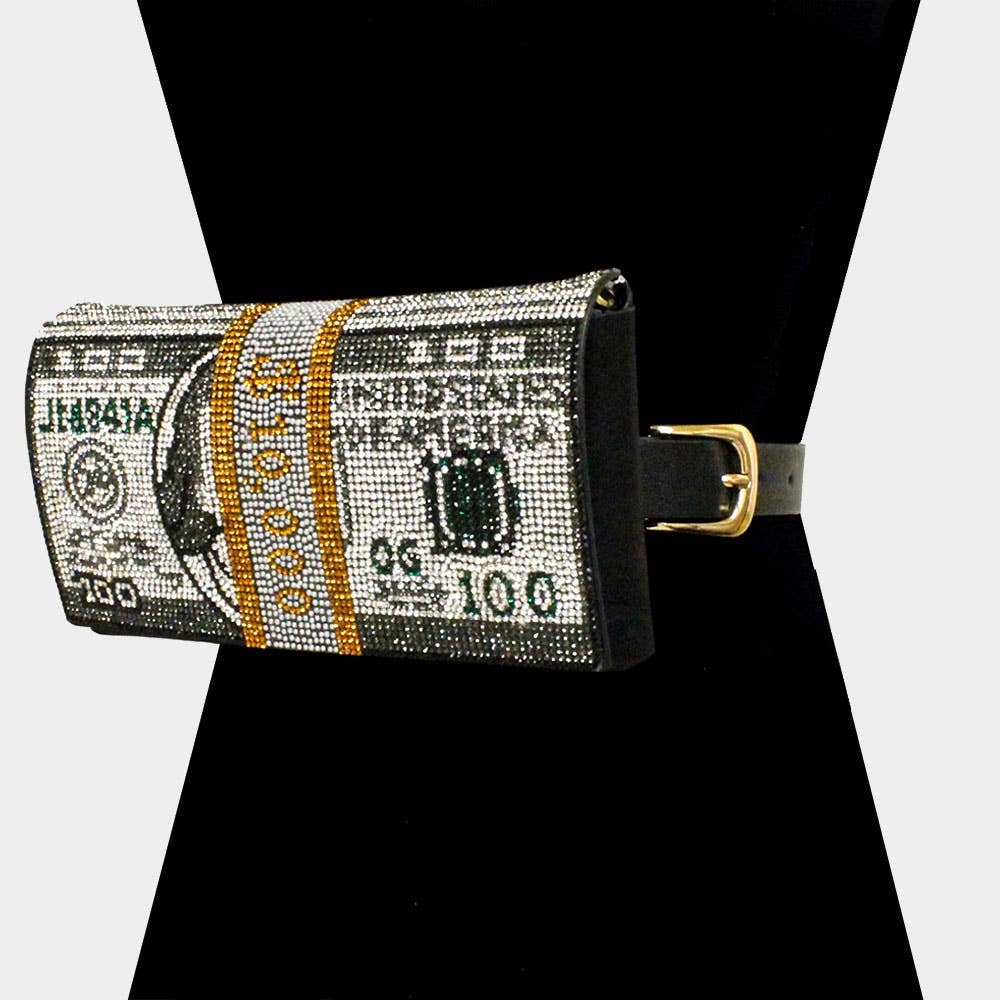 Sensibling Corp. - Vente Sac ceinture – femme - Banane / Ceinture / Pochette ornée de strass6