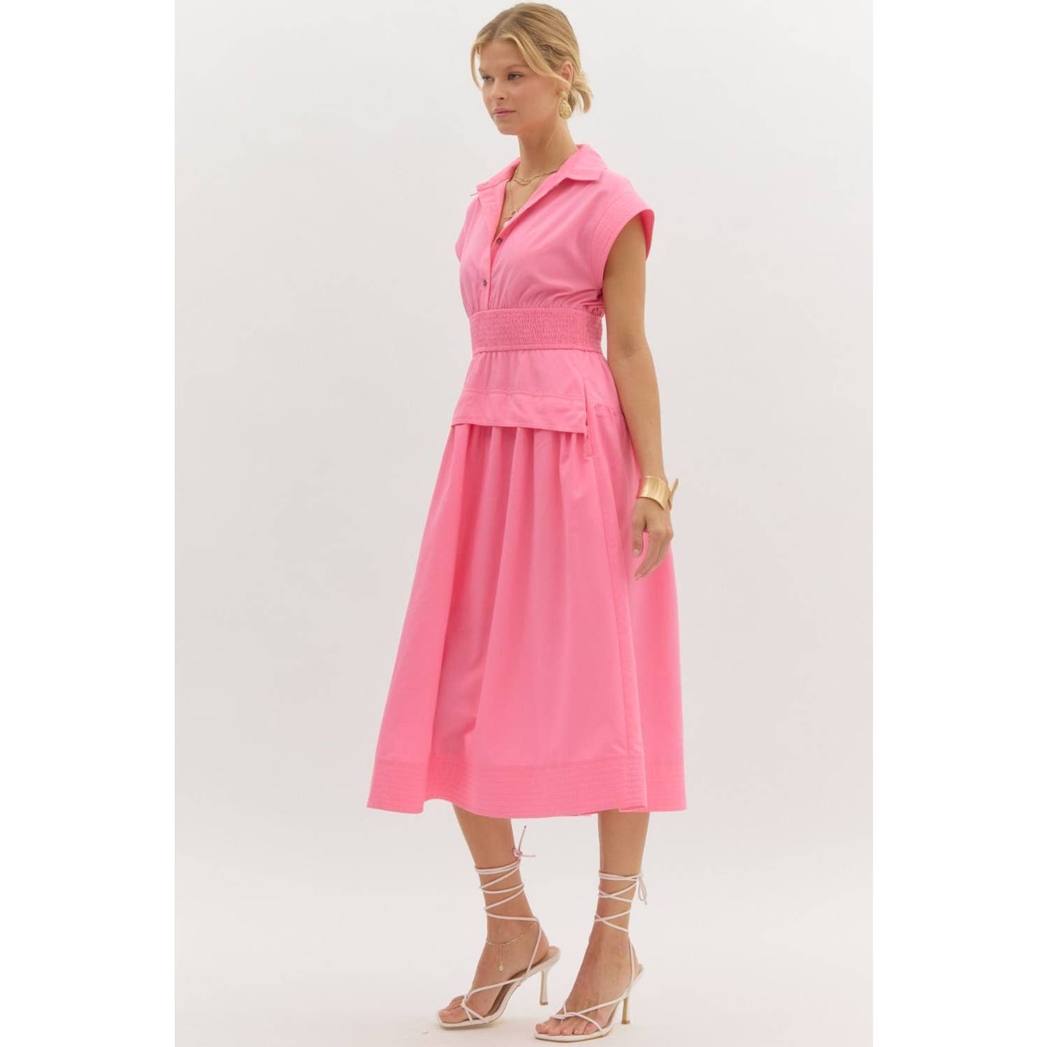 STYLE USA - Wholesale Dress - Women's - Solid cap sleeve midi dress16