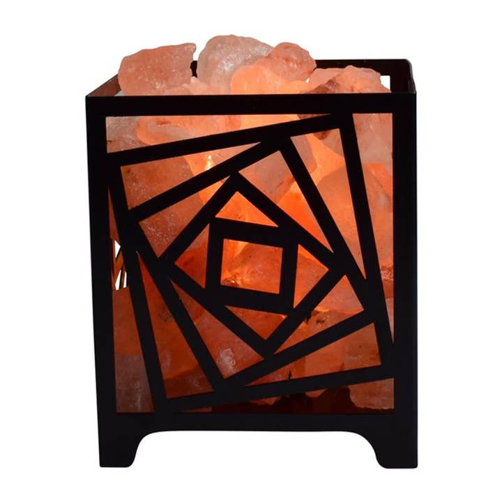 Natural Himalayan Salt Lamp "Square" 15cm (2.6kg) for wholesale by La Boîte à Cailloux