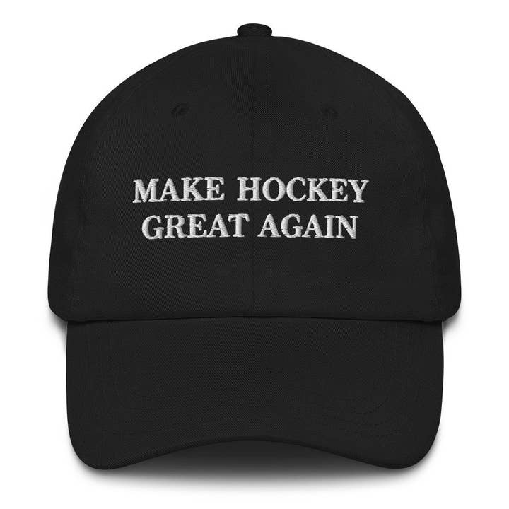 Hockey Dad Cap: Broderad ”Make Hockey Great Again”, Maga för wholesale av PositiveParty