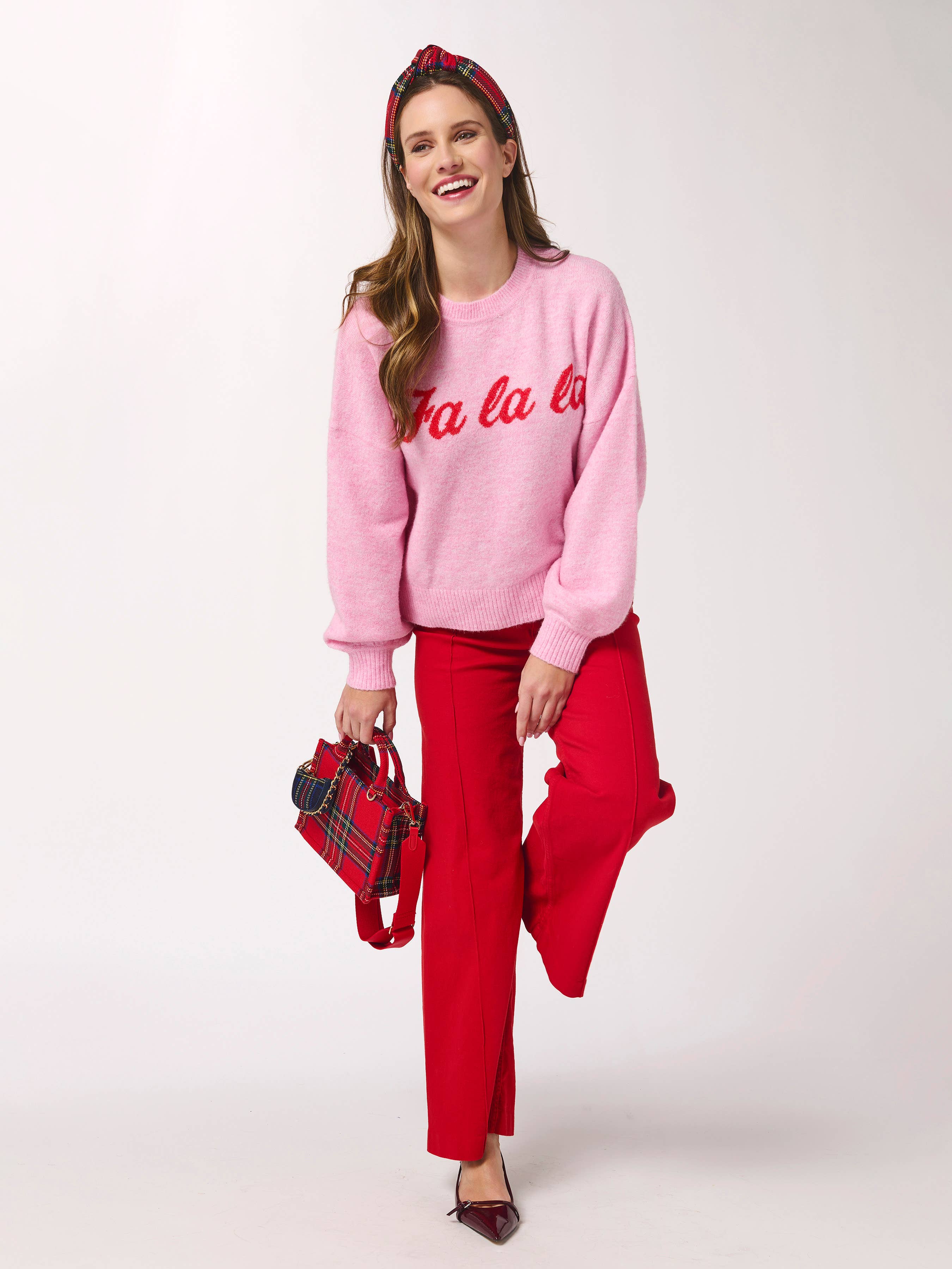 Shiraleah - Wholesale Knit Sweater - Women's - ASST/6 "FA LA LA" SWEATERS,BUBBLEGUM3
