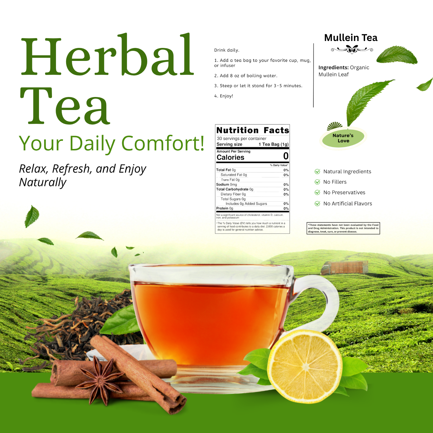 Succus - Wholesale Tea Bags - Mullein Tea - Smooth & Soothing Herbal Infusion2