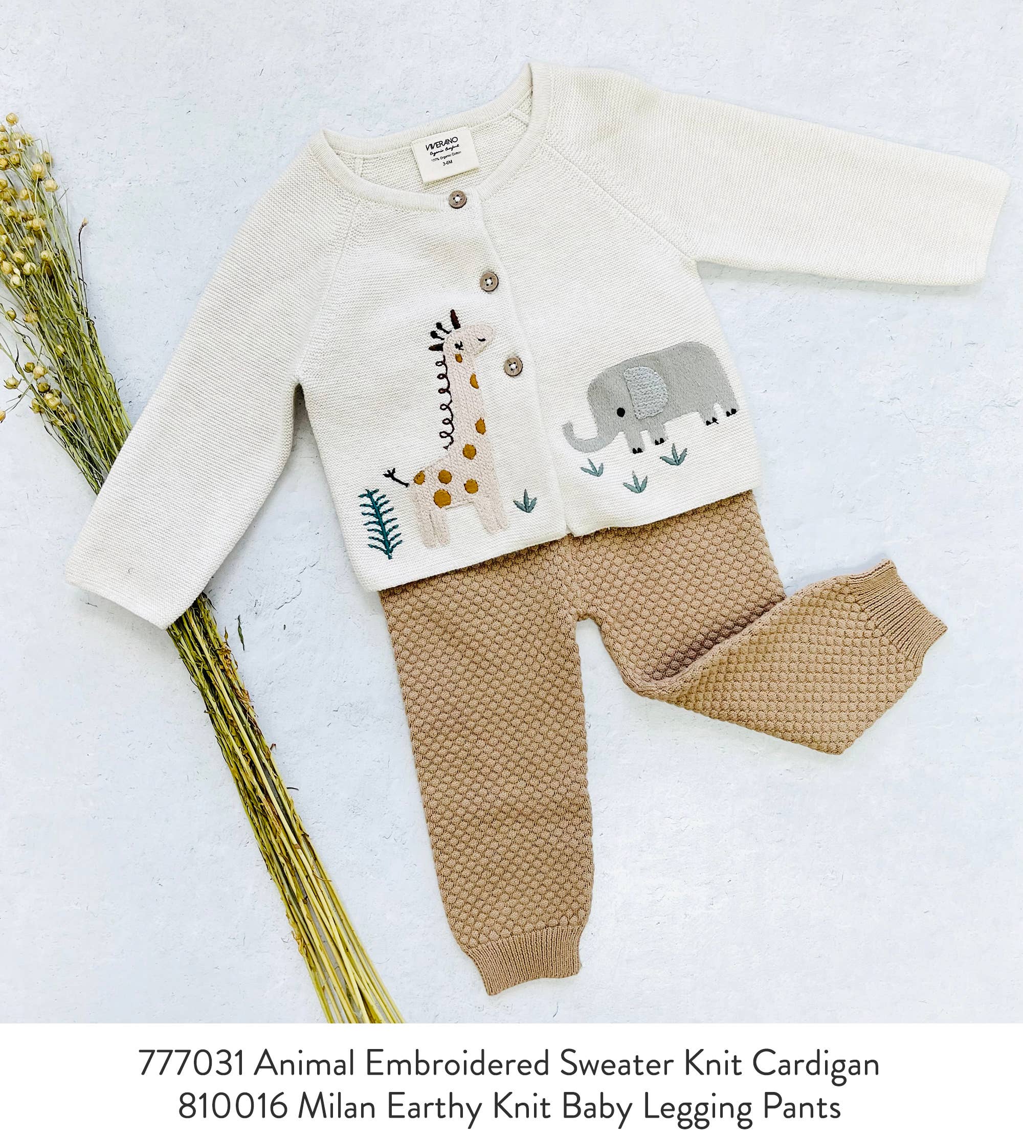 Viverano Organics - Wholesale Pants - Baby - Milan Earthy Sweater Knit Baby Legging Pants Organic Cotton15
