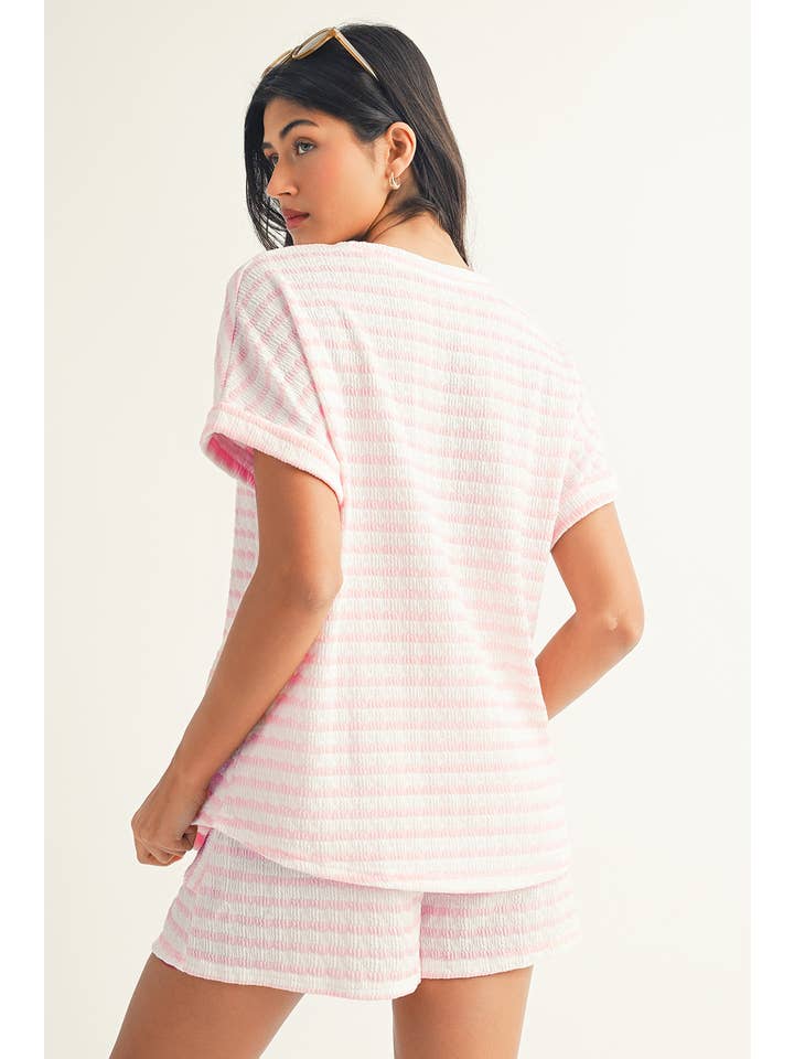 Little Daisy Closet - Wholesale Top & Pant Set (NOT Loungewear) - Women's - LDC Daily Shift Stripe Print Set