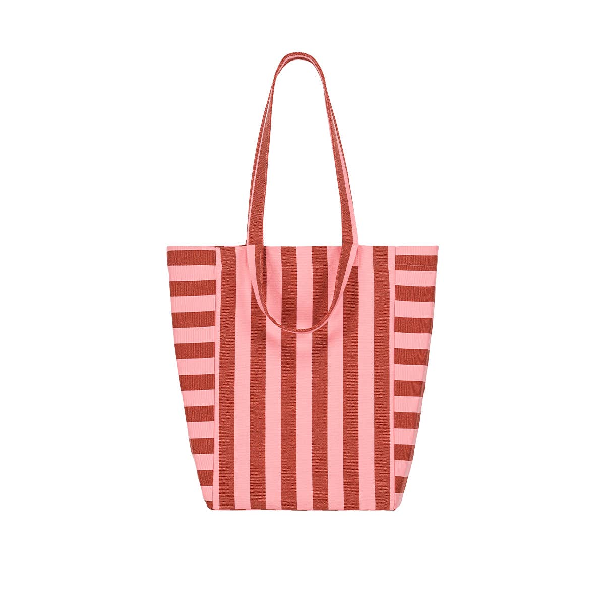 Rose in April - Wholesale Tote Bag - Women's - ELISABETH TOTE BAG STRIPES BRICK / PINK
