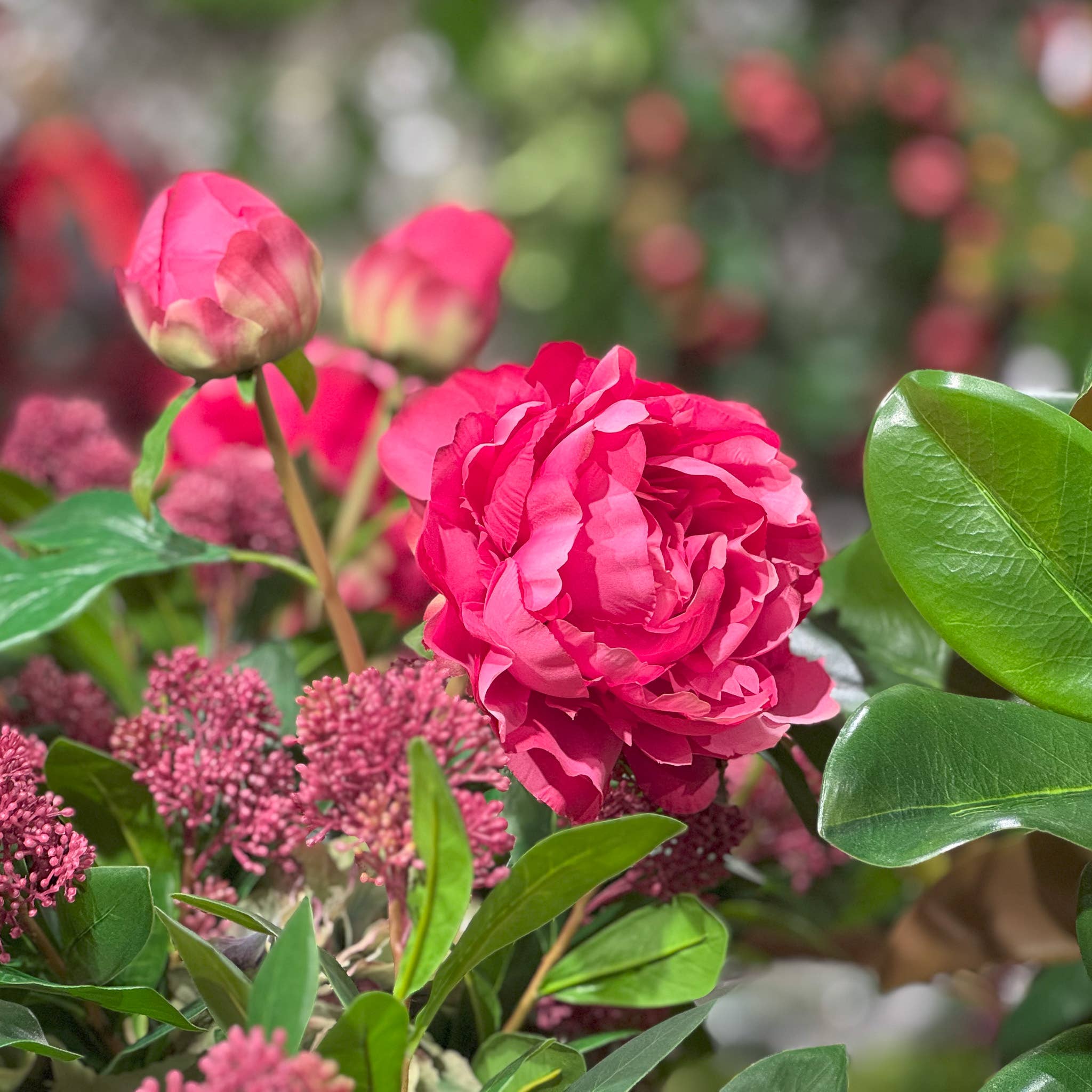 Mills Floral Company - Wholesale Artificial Flowers - Real Touch Peony Flower Bloom - 24.5 Inch - Fuchsia2