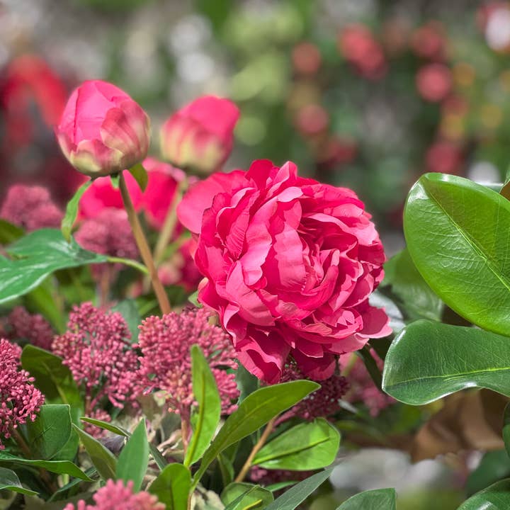 Mills Floral Company - Wholesale Artificial Flowers - Real Touch Peony Flower Bloom - 24.5 Inch - Fuchsia2