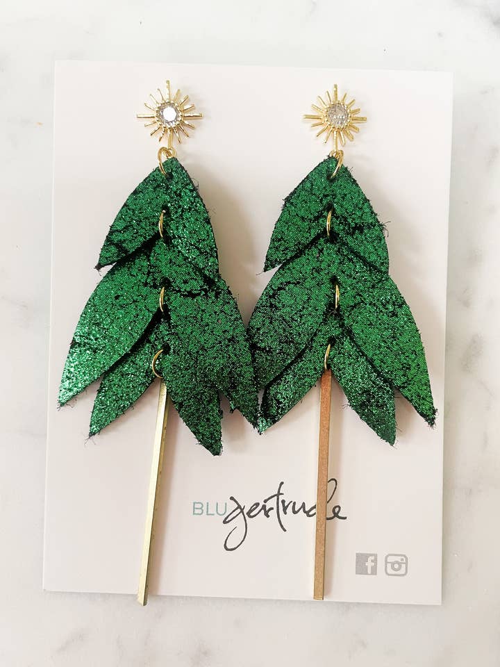 Christmas Tree earring for wholesale by Blu Gertrude