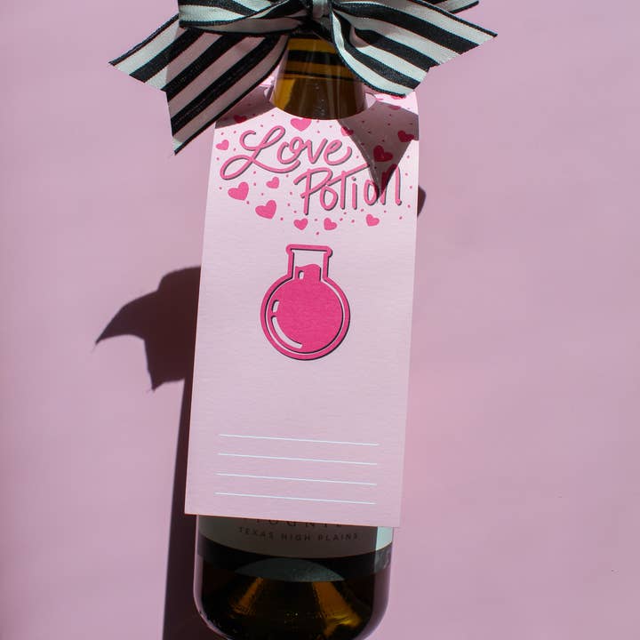 Birdie Mae Designs - Wholesale Gift Tag - Love Potion Valentine Bottle Neck Gift Tag Set with Ribbon3